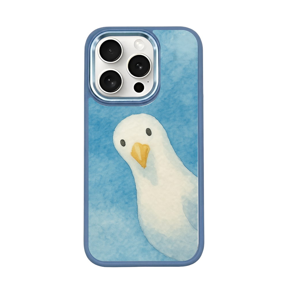 iPhone 15 pro max Hülle - Möwe blau - "Seagull" - nachhaltig
