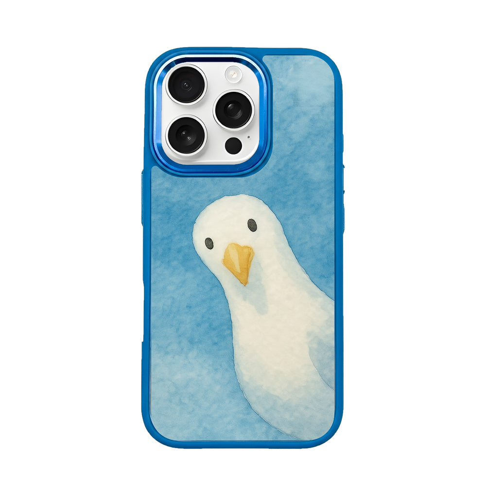 iPhone 16 pro max Hülle - Möwe blau - "Seagull" - nachhaltig