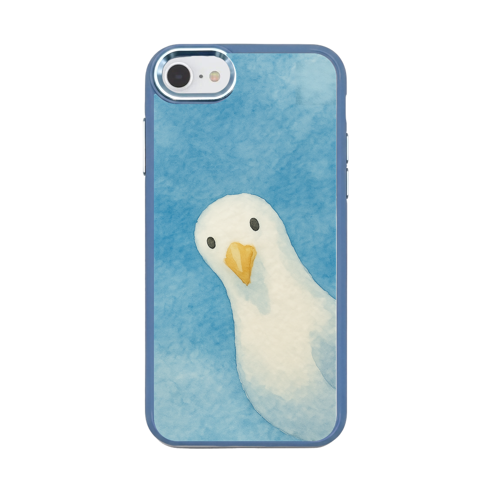 iPhone SE/7/8 Hülle - Möwe blau - "Seagull" - nachhaltig
