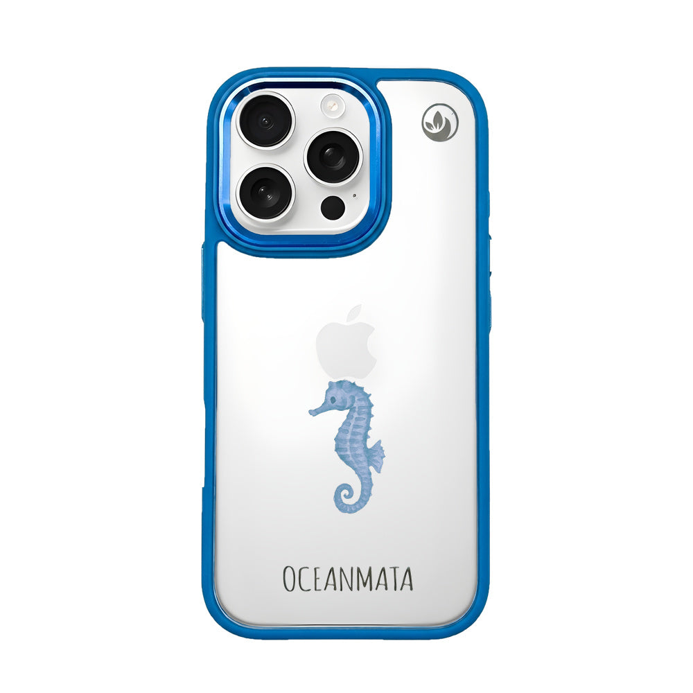 iPhone 16 pro Hülle - Seepferdchen weiß - "SeahorseTale" - nachhaltig