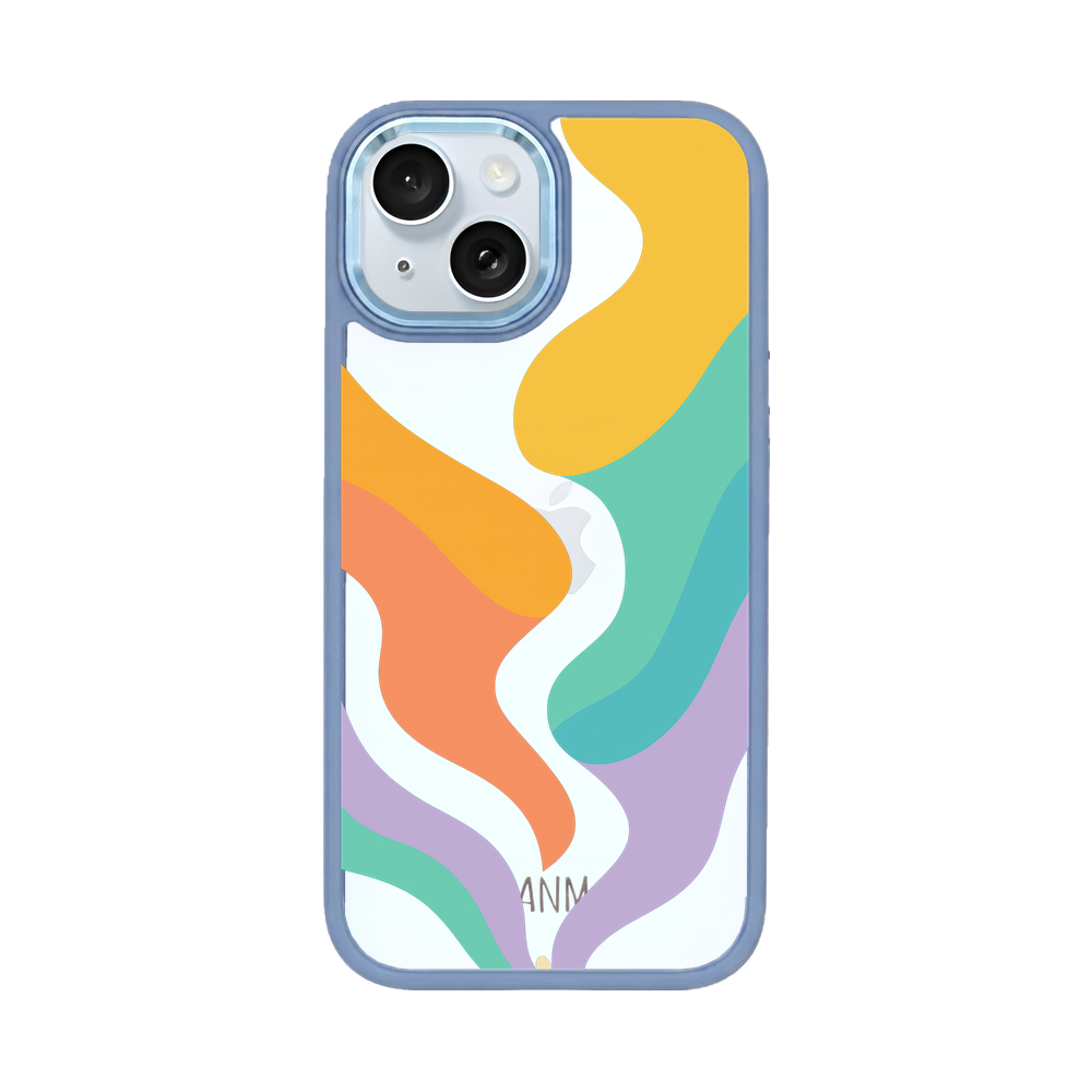 iPhone 15 Hülle - bunte Wellen - "Tide Flow" - nachhaltig
