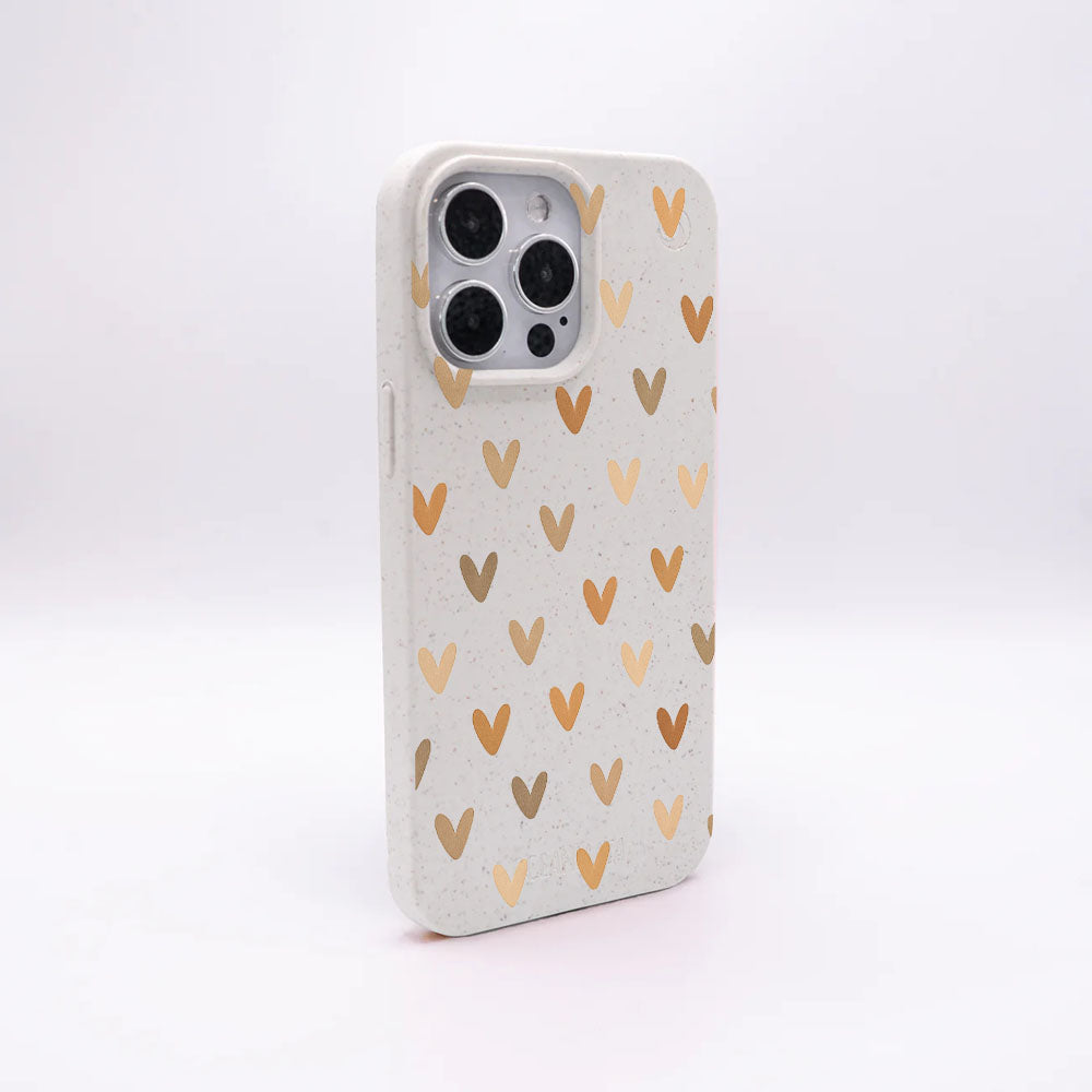 iPhone 15 Hülle - Herz weiß - "AutumnLove" - nachhaltig