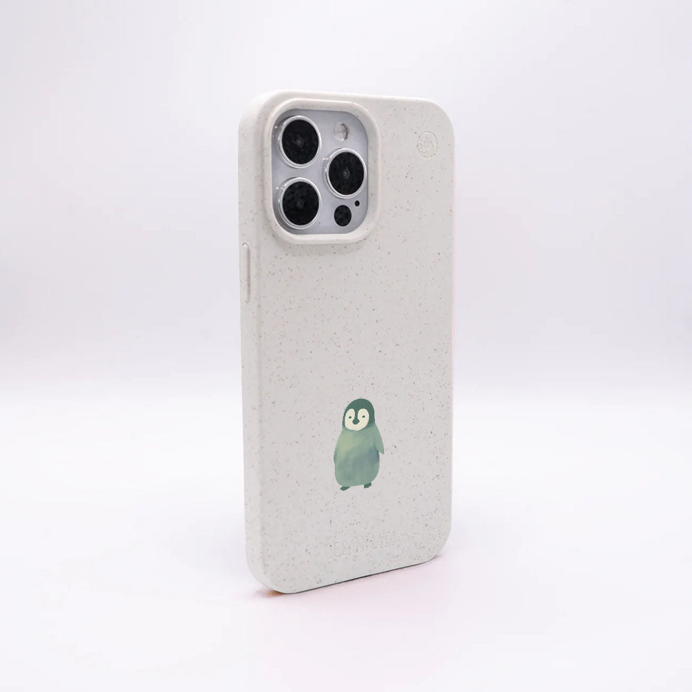 iPhone 13 pro max Hülle - Pinguin weiß - "HappyPinguin" - nachhaltig