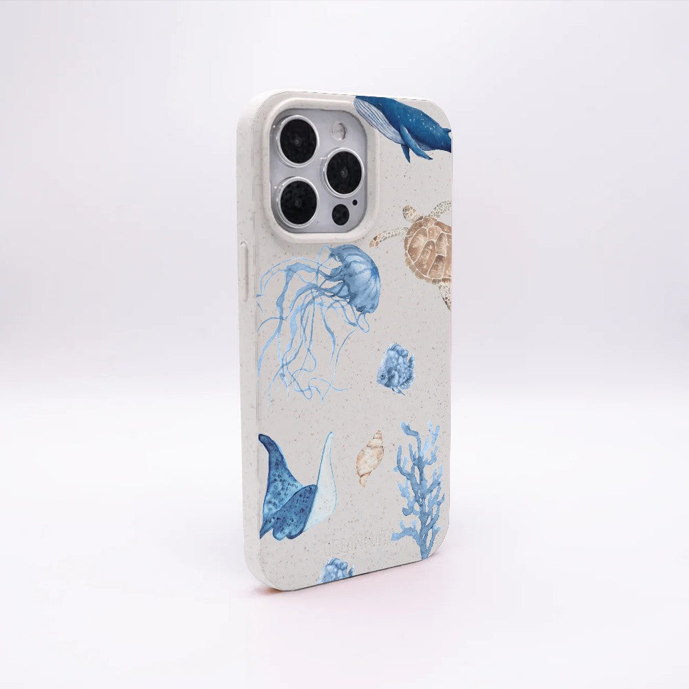 iPhone 12 Pro / iPhone 12 Case - White Turtle - "Sea Turtle & Friends" - sustainable
