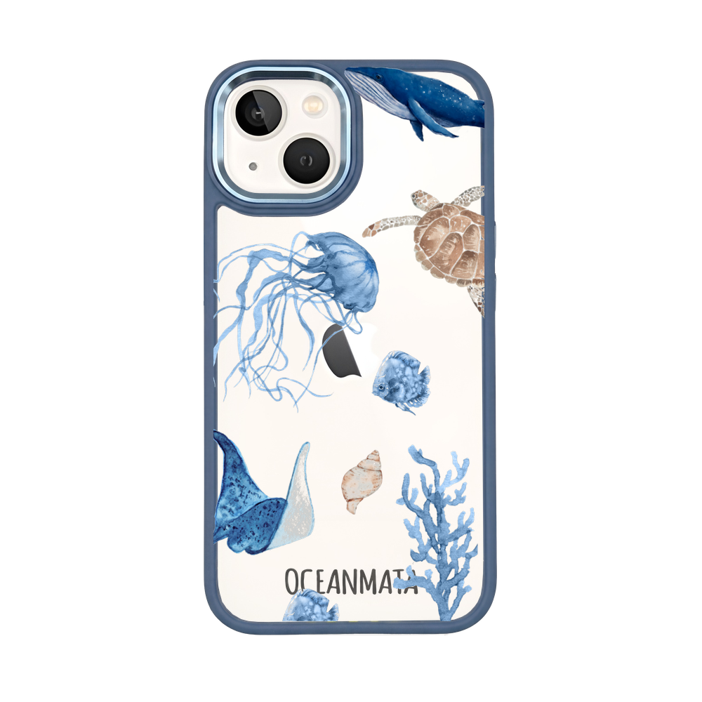 iPhone 13 mini Hülle - weiß Schildkröte - "Turtle & Friends" - nachhaltig