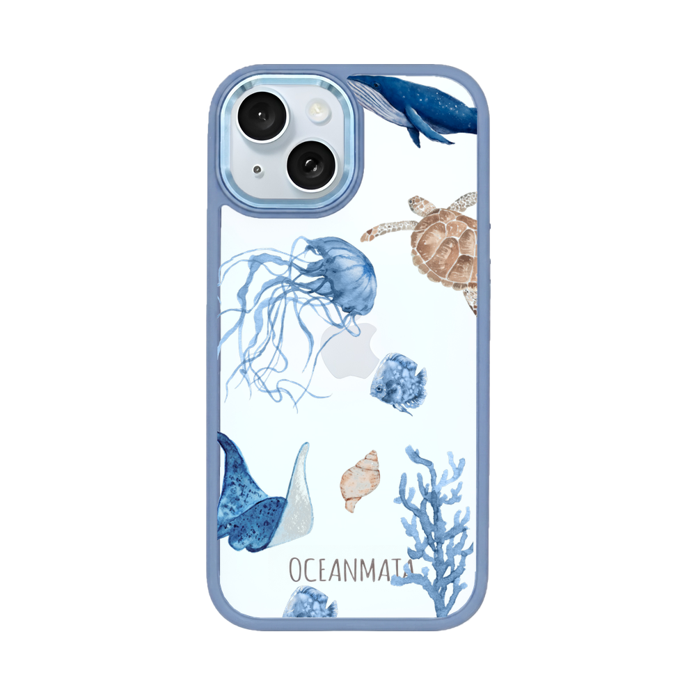 iPhone 15 Hülle - weiß Schildkröte - "Turtle & Friends" - nachhaltig
