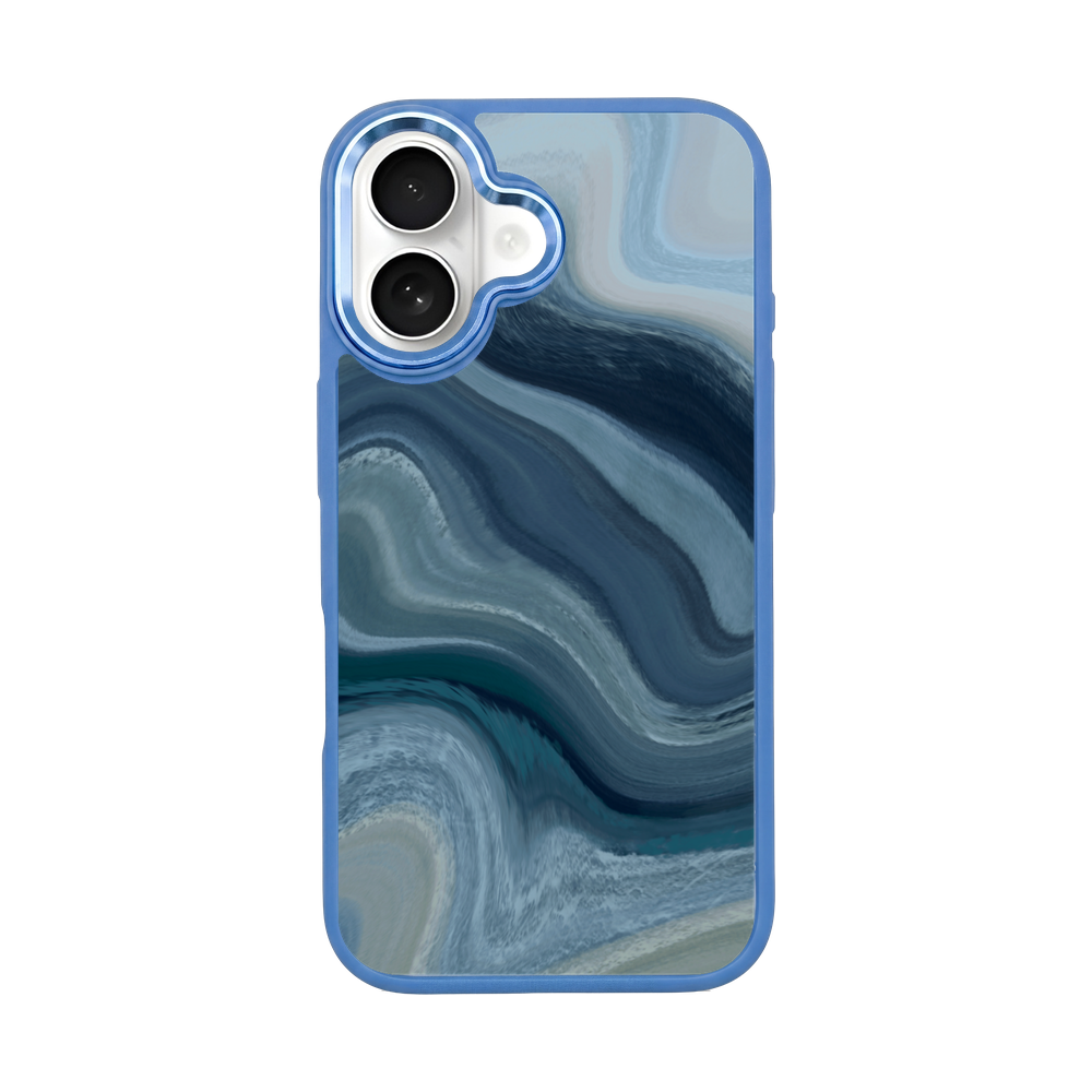 iPhone 16 Hülle - Line Art Ocean - "Waves of Balance" - nachhaltig
