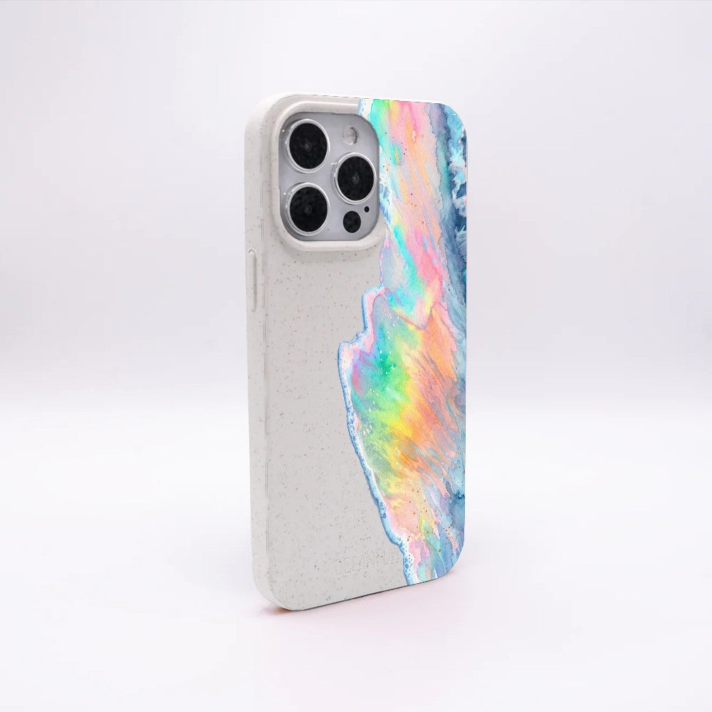Biologisch abbaubare Handyhülle iPhone 15 pro Waveofpride — kompostierbar — Rückseite