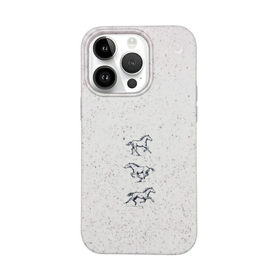 iPhone 14 pro Hülle - Pferd weiß - "wild" - nachhaltig