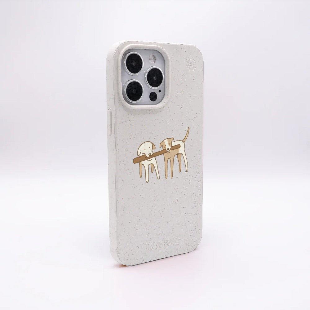 iPhone 16 Case - Dogs white - "Woof" - sustainable