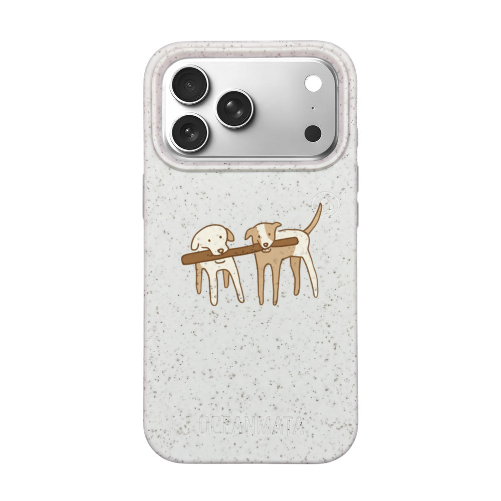 iPhone 17 Pro Max Case - Dogs White - "Woof" - Sustainable