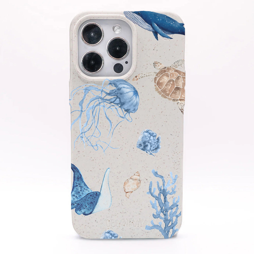iPhone SE/7/8 Hülle - weiß Schildkröte - "Turtle & Friends" - nachhaltig