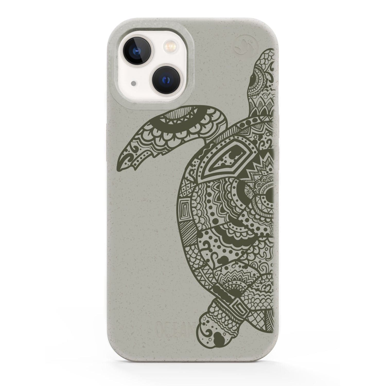 iPhone 13 Hülle - beige - "GREEN TURTLE" - nachhaltig