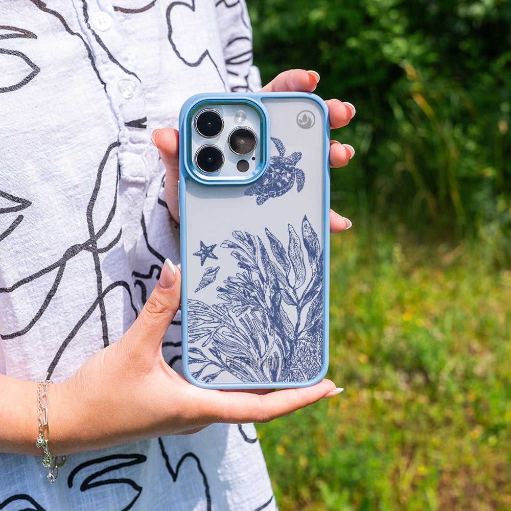 iPhone 17 pro max Hülle - Schildkröten blau - "Silent Wave" - nachhaltig