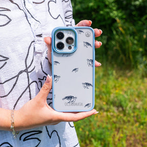 iPhone SE/7/8 Hülle - Schildkröten blau - "Turtlino" - nachhaltig