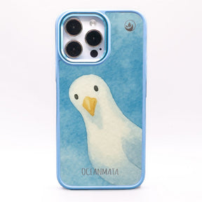 iPhone 16e Hülle - Möwe blau - "Seagull" - nachhaltig