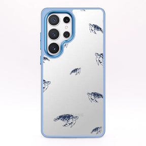 Samsung S25 Hülle - Schildkröten blau - "Turtlino" - nachhaltig