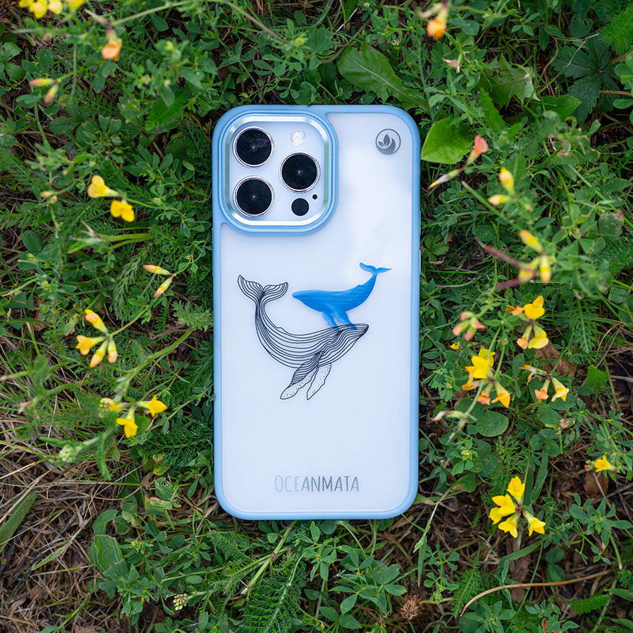 iPhone 12 pro / iPhone 12 Hülle - Wal blau - "BlueWhale" - nachhaltig