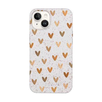iPhone 14 Hülle - Herz weiß - "AutumnLove" - nachhaltig