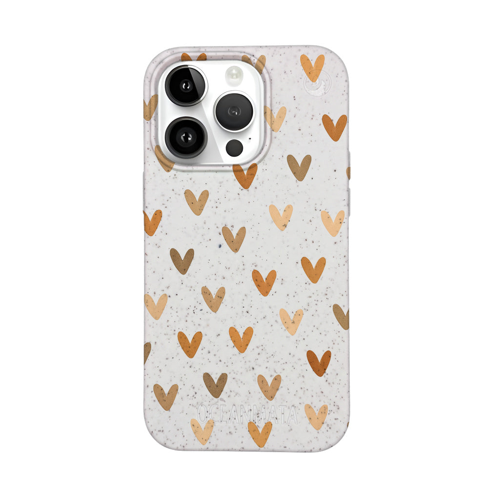iPhone 14 pro Hülle - Herz weiß - "AutumnLove" - nachhaltig