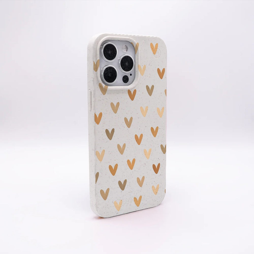 iPhone 14 pro Hülle - Herz weiß - "AutumnLove" - nachhaltig