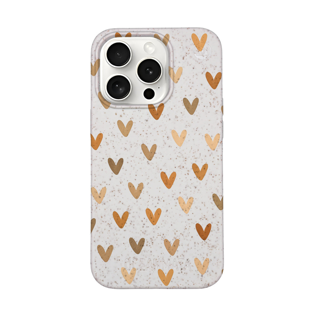 iPhone 15 Pro Max Case - Heart white - "AutumnLove" - sustainable