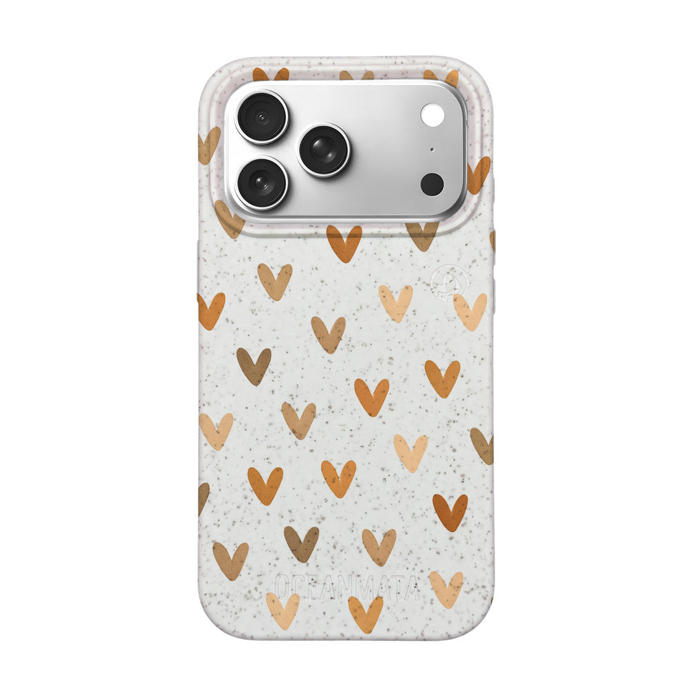 iPhone 17 Pro Max Case - Heart White - "AutumnLove" - Sustainable