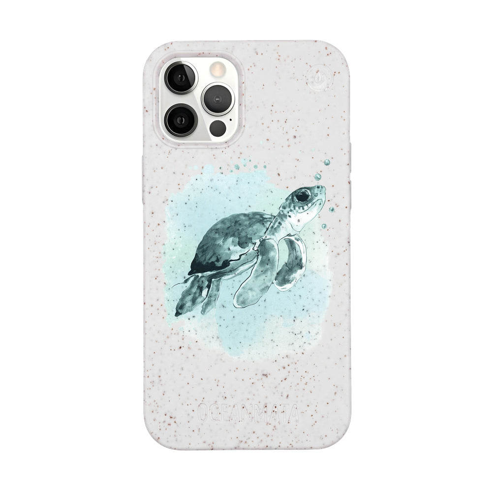 iPhone 12 Pro / iPhone 12 Case - green turtle - "Baby Turtle" - sustainable