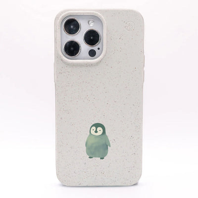 iPhone 16e/17e Hülle - Pinguin weiß - "HappyPinguin" - nachhaltig