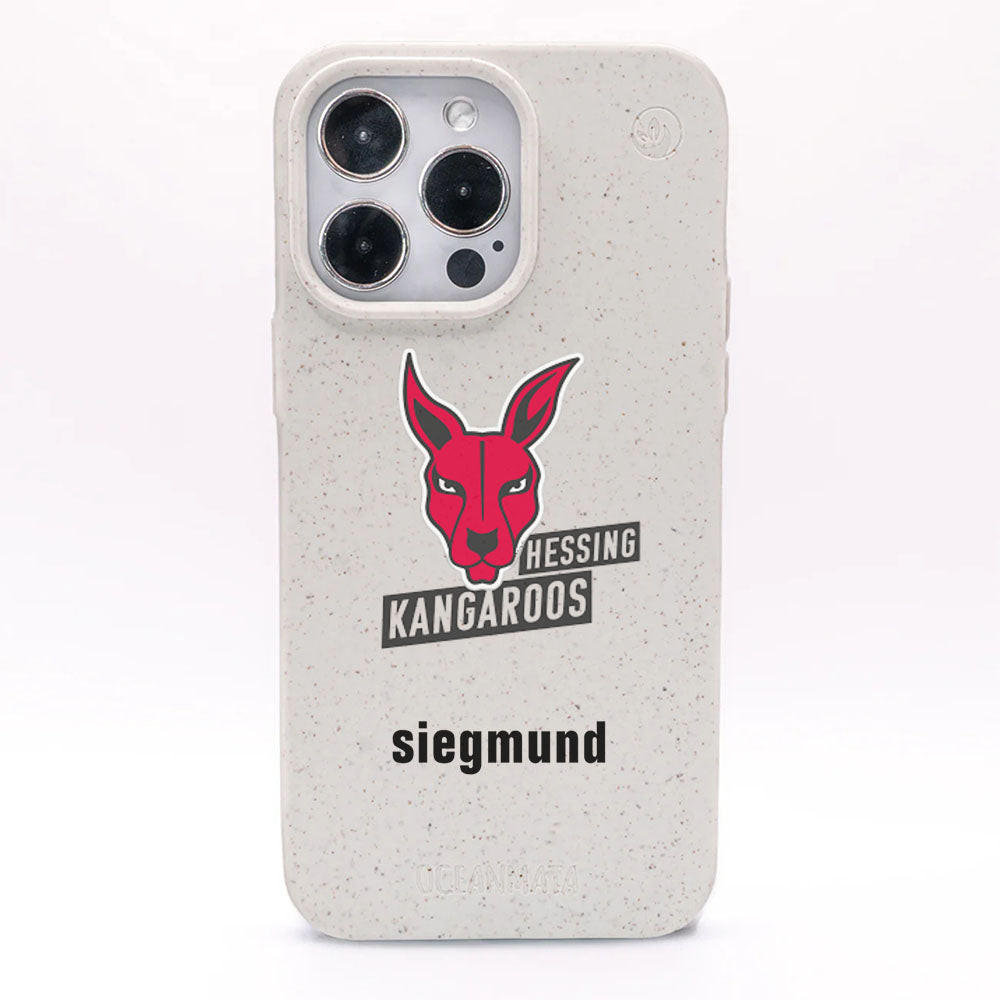 iPhone 16 pro max Hülle - weiß - "Hessing Kangaroos " - nachhaltig
