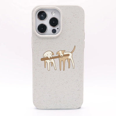 iPhone 16 pro Hülle - Hunde weiß - "Wuff" - nachhaltig