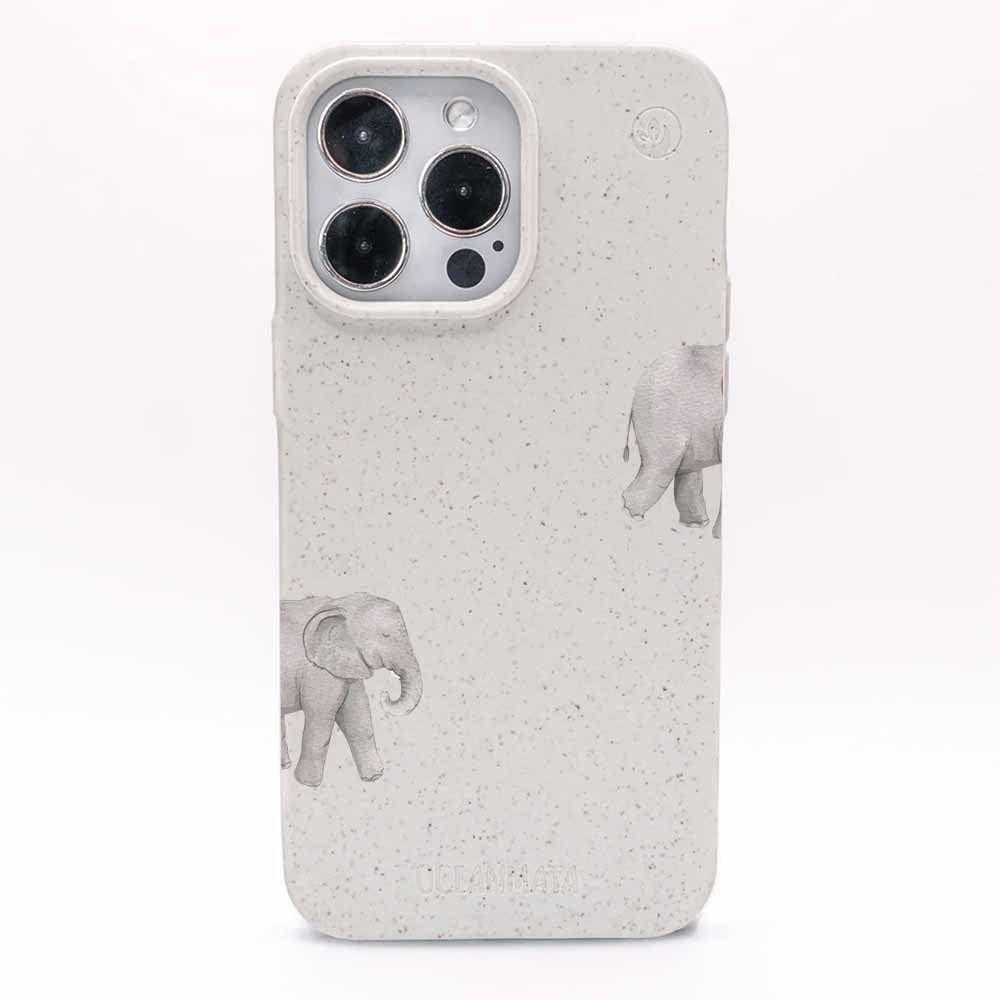 iPhone 12 pro / iPhone 12 Hülle - Elefant weiß - "Ele-Fant" - nachhaltig