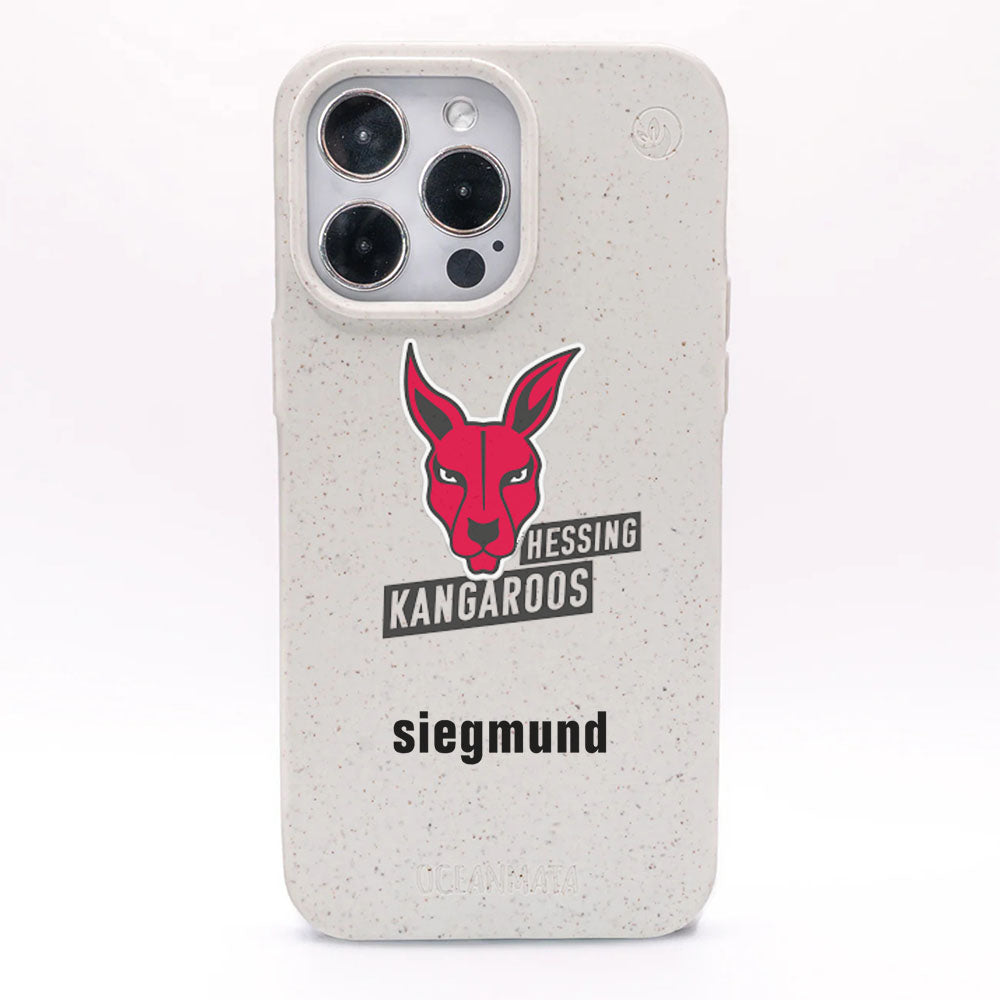 iPhone 16e/17e Hülle - weiß - "Hessing Kangaroos " - nachhaltig