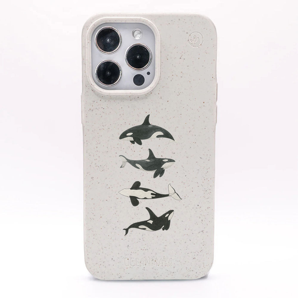 iPhone 16e Hülle - Orca weiß - "OrcaFamily" - nachhaltig