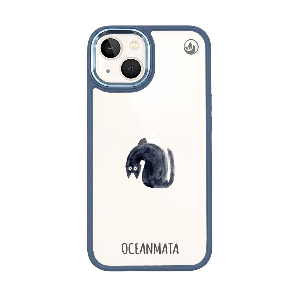 Nachhaltige Handyhülle iPhone 13 Blackcat aus Ocean Plastic — Vorderseite