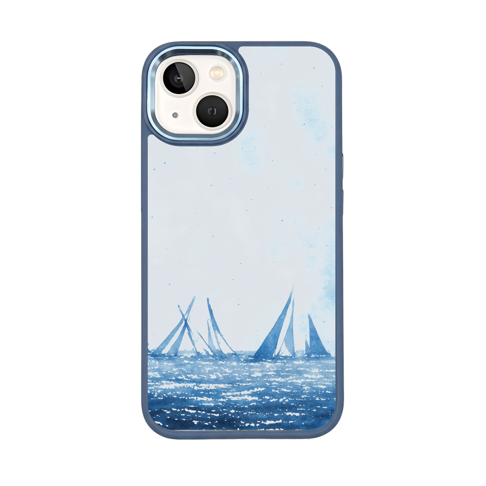 iPhone 13 Hülle - segeln blau - "BlueHorizon" - nachhaltig