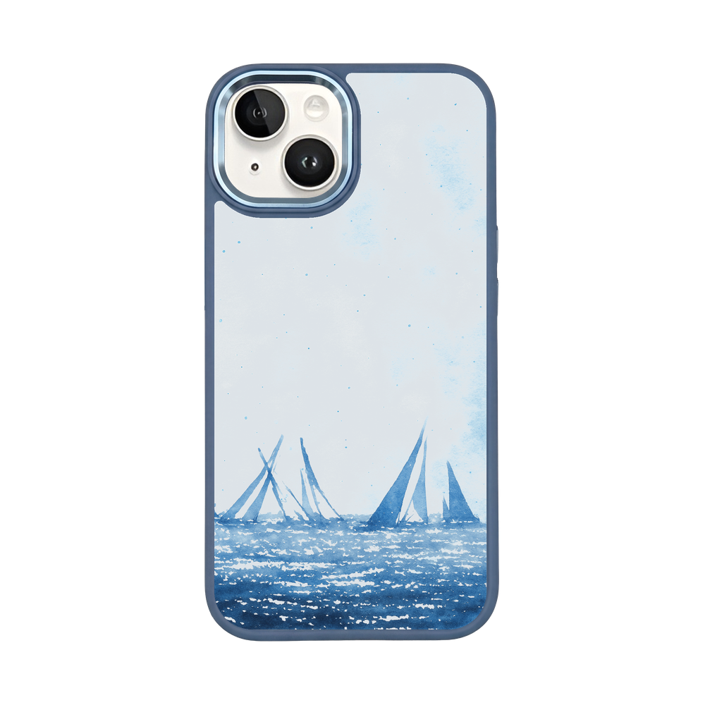 iPhone 14 Hülle - segeln blau - "BlueHorizon" - nachhaltig