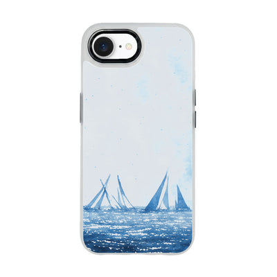 iPhone 16e/17e Hülle - segeln blau - "BlueHorizon" - nachhaltig
