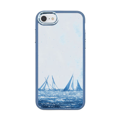 iPhone SE/7/8 Hülle - segeln blau - "BlueHorizon" - nachhaltig