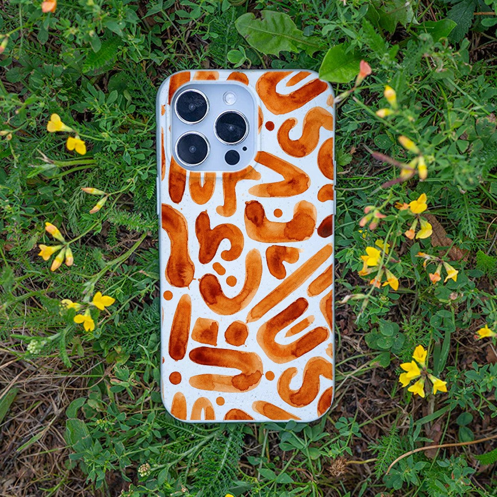 Biologisch abbaubare Handyhülle Samsung S25 Buchstabensuppe — kompostierbar — Bonus