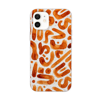iPhone 12 mini Hülle - orange - "buchstabensuppe" - nachhaltig