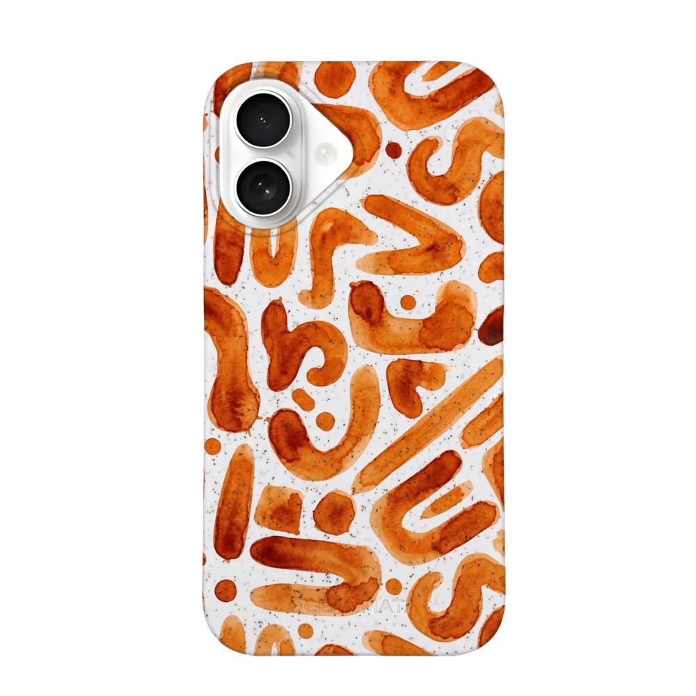 iPhone 16 Hülle - orange - "buchstabensuppe" - nachhaltig