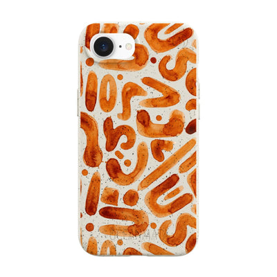 iPhone 16e Hülle - orange - "buchstabensuppe" - nachhaltig