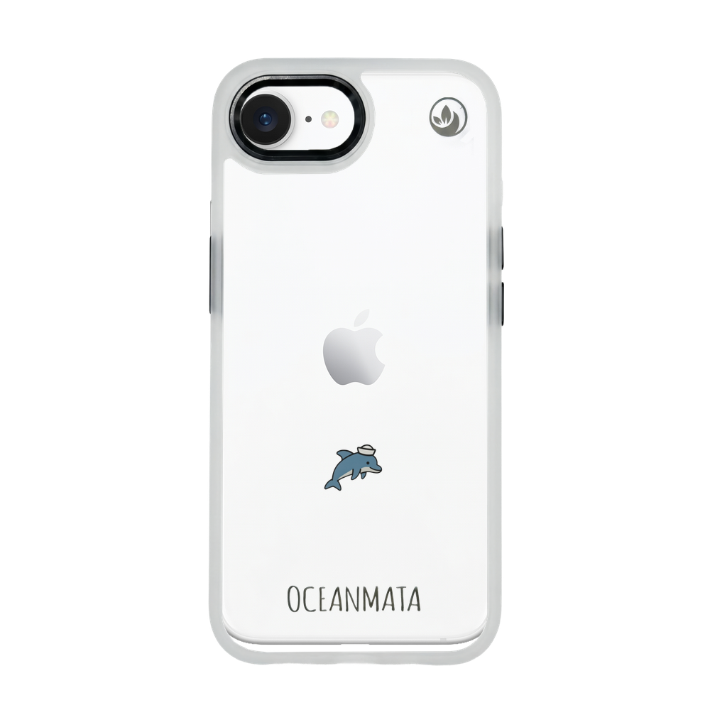 iPhone 16e/17e Hülle - Delfin blau - "Captain Dolphin" - nachhaltig