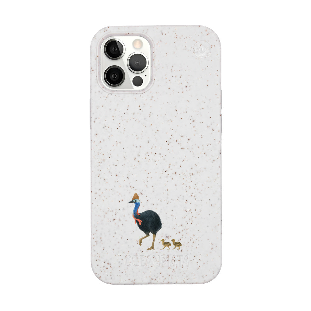 iPhone 12 pro / iPhone 12 Case - Cassowary white - "CassowaryStroll" - sustainable