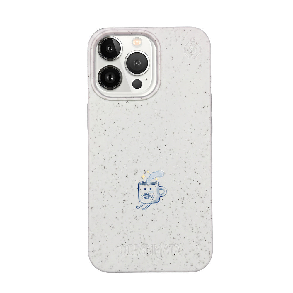 iPhone 13 pro Hülle - weiß - "coffeelove" - nachhaltig