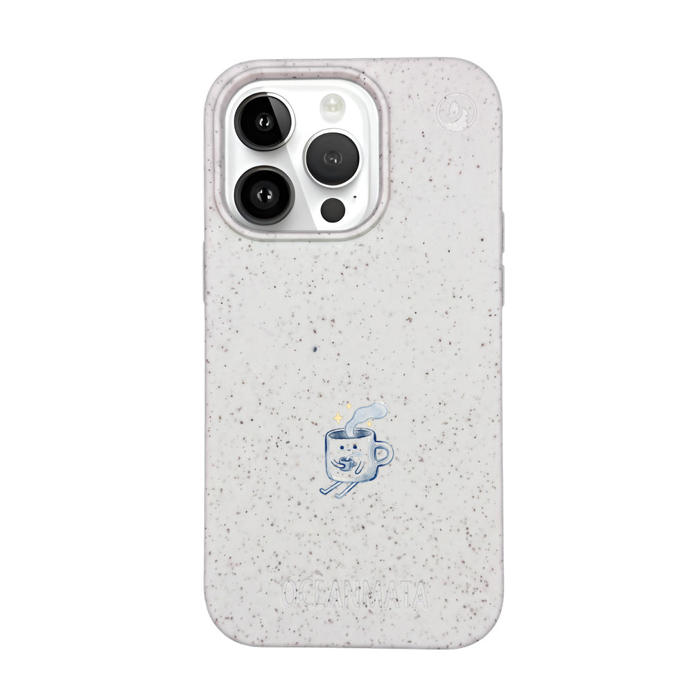 iPhone 14 pro max Hülle - weiß - "coffeelove" - nachhaltig