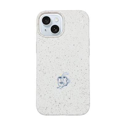 iPhone 15 Case - white - "coffeelove" - sustainable