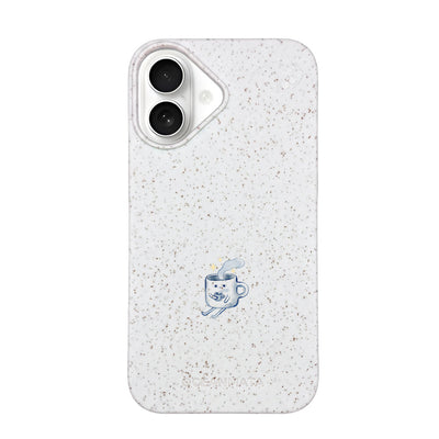 iPhone 16 Hülle - weiß - "coffeelove" - nachhaltig