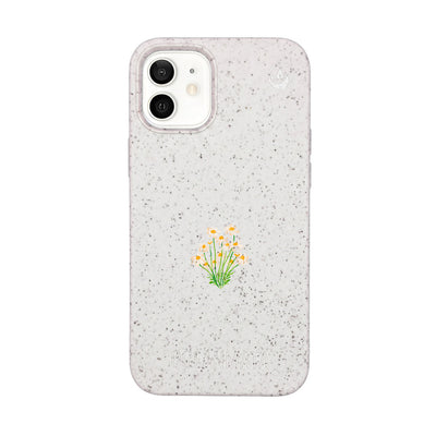 iPhone 12 mini Hülle - Blumen weiß - "Daisy" - nachhaltig